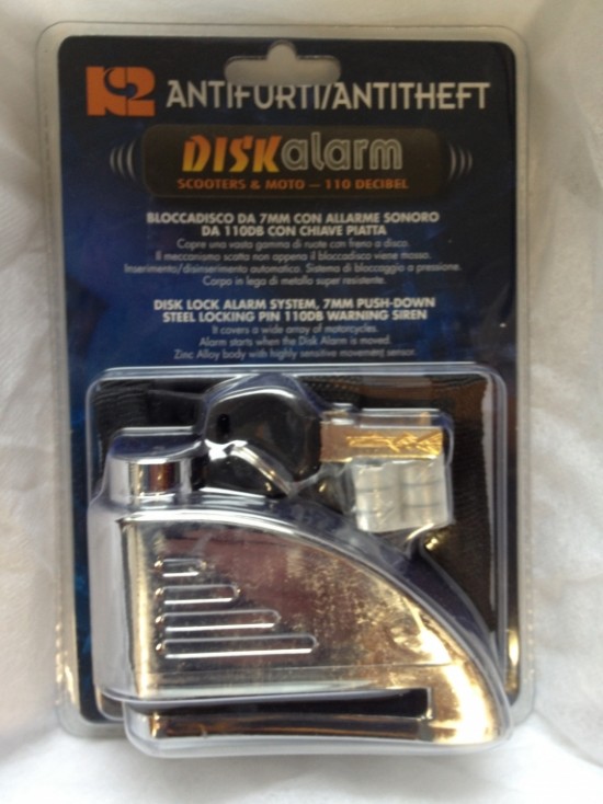 K2 Schijfremslot met alarm
