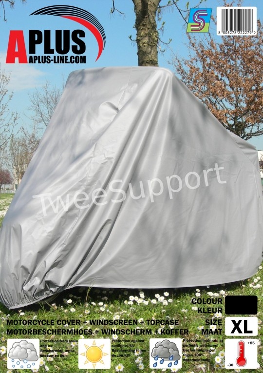 Aplus Scooterhoes XL Gr. Windscherm + Koffer