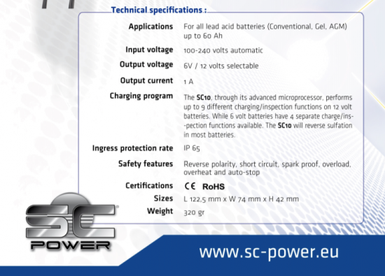 Acculader voor scooter sc10