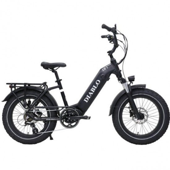 Diablo xr2 elektrische fatbike 7 speed matt black megascooter