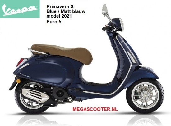 Vespa primavera s mat blauw blue matt 2021 megascooter