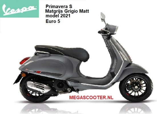 Vespa primavera s mat grijs grigio matt 2021 megascooter